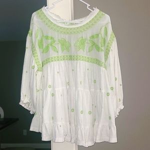 Free People Edie T-Shirt, Large, NWT. Bright, flowy, boho inspired.